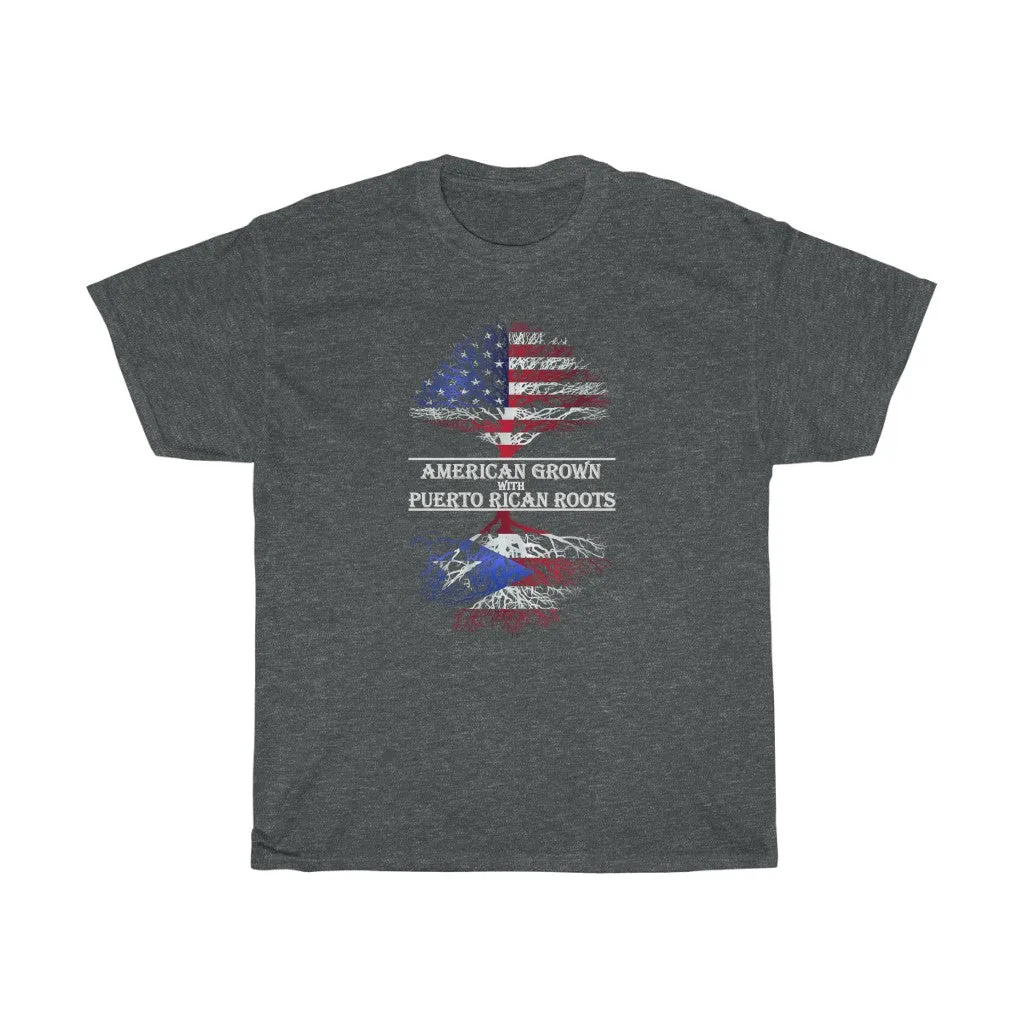 AMERICAN GROWN W/ PR ROOTS Unisex Heavy Cotton Tee