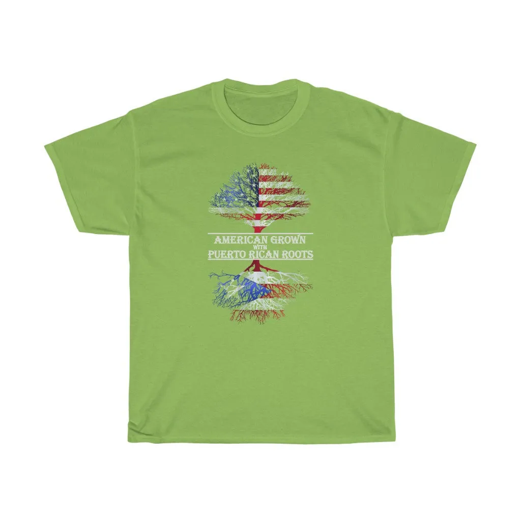 AMERICAN GROWN W/ PR ROOTS Unisex Heavy Cotton Tee