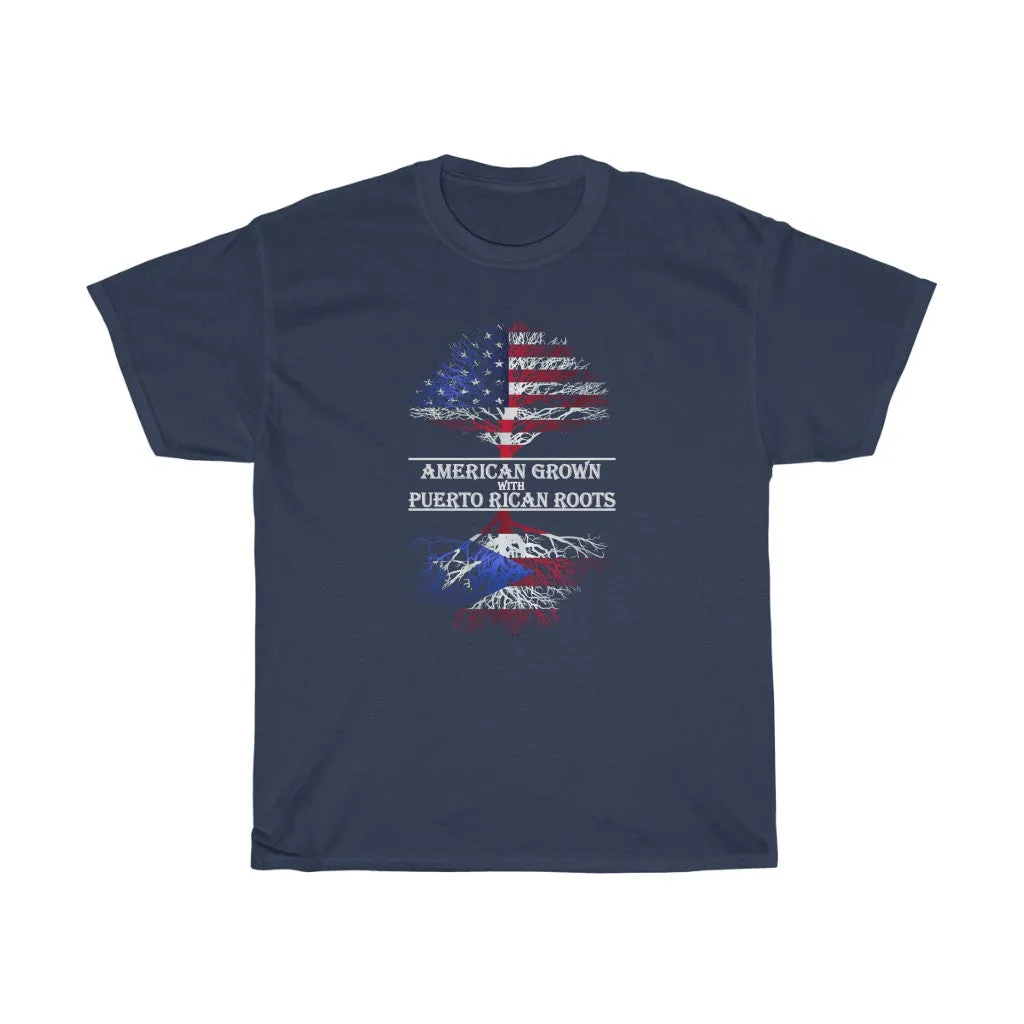 AMERICAN GROWN W/ PR ROOTS Unisex Heavy Cotton Tee