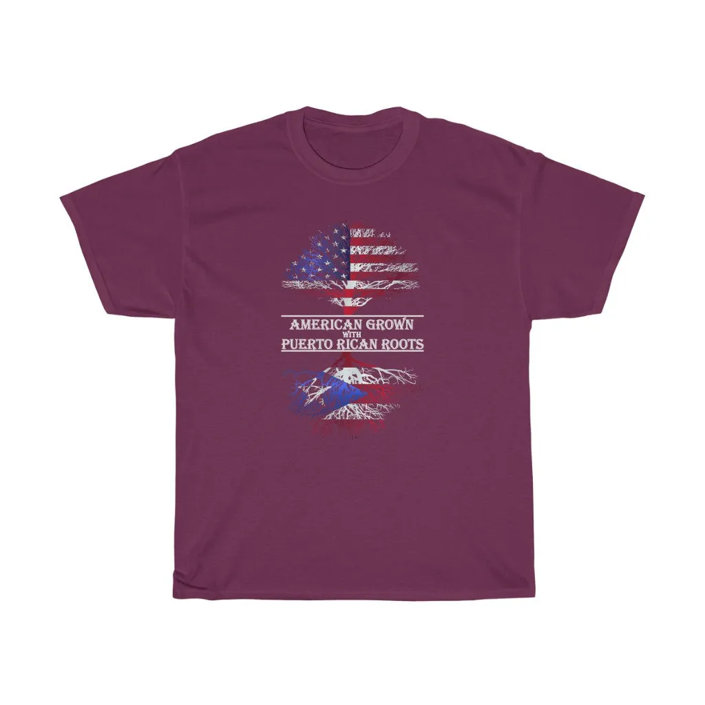 AMERICAN GROWN W/ PR ROOTS Unisex Heavy Cotton Tee