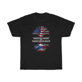 American Grown With Puerto Rican Roots - Unisex Heavy Cotton Tee