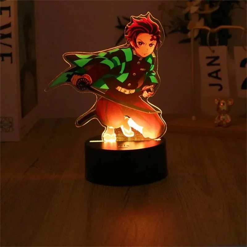 Anime Figures 3D Lamp Tanjirou Nezuko Zenitsu Led Night Light