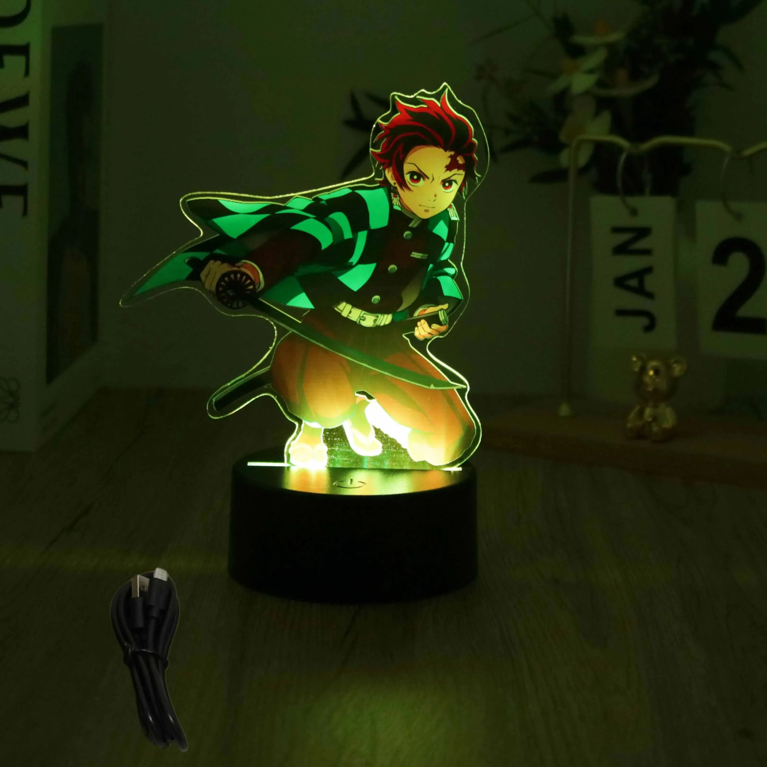 Anime Figures 3D Lamp Tanjirou Nezuko Zenitsu Led Night Light