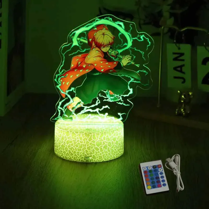 Anime Figures 3D Lamp Tanjirou Nezuko Zenitsu Led Night Light