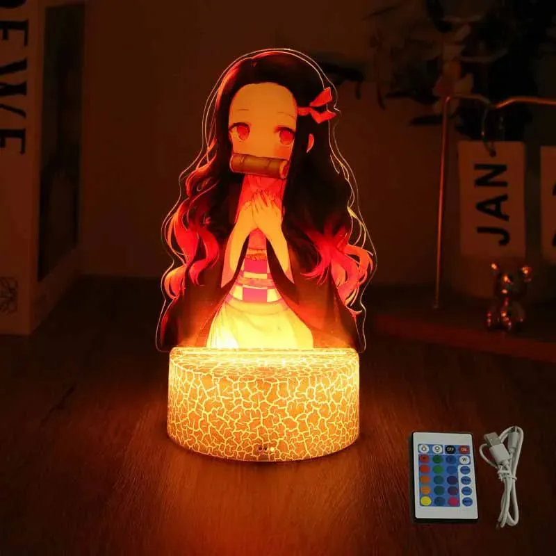 Anime Figures 3D Lamp Tanjirou Nezuko Zenitsu Led Night Light