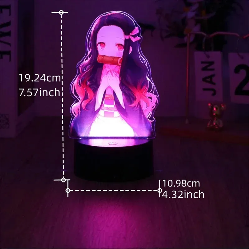 Anime Figures 3D Lamp Tanjirou Nezuko Zenitsu Led Night Light