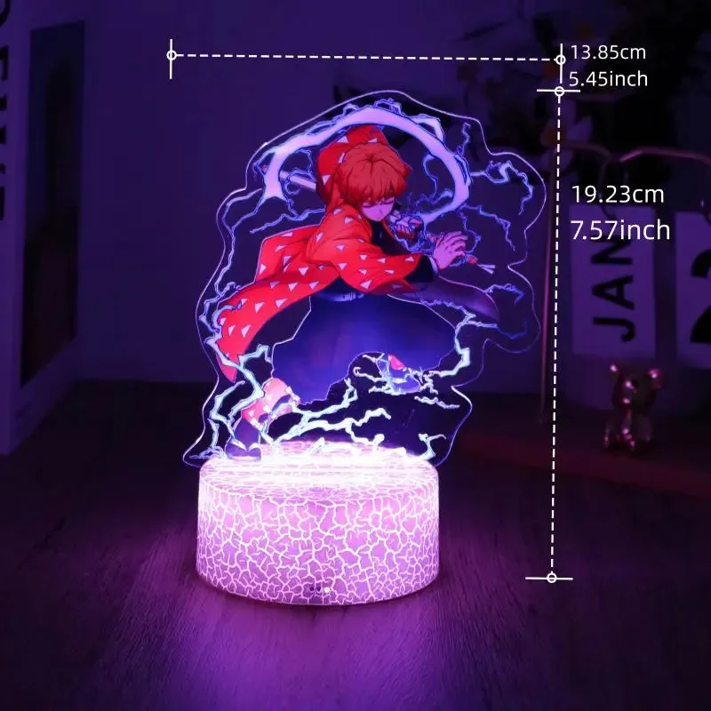 Anime Figures 3D Lamp Tanjirou Nezuko Zenitsu Led Night Light