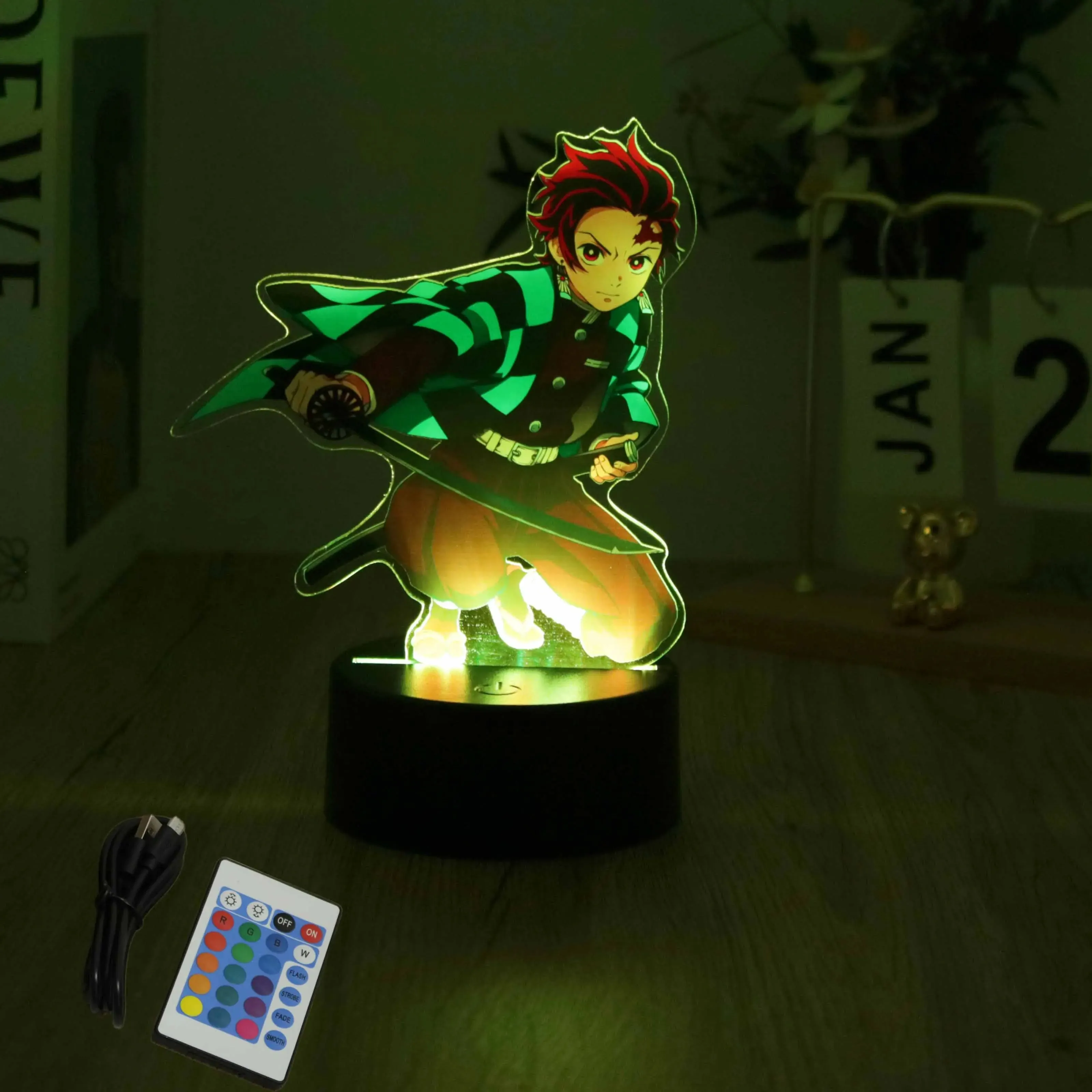 Anime Figures 3D Lamp Tanjirou Nezuko Zenitsu Led Night Light