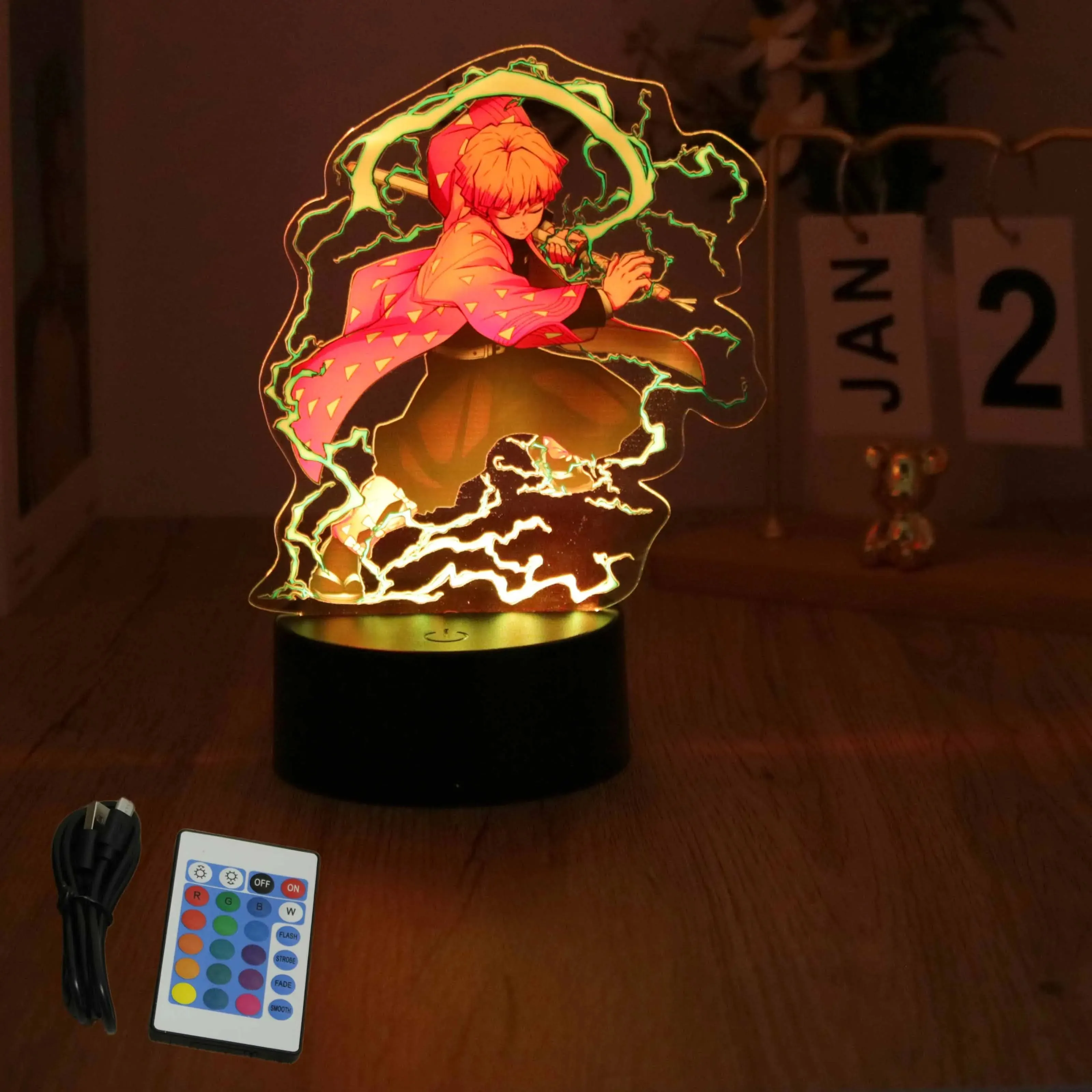 Anime Figures 3D Lamp Tanjirou Nezuko Zenitsu Led Night Light