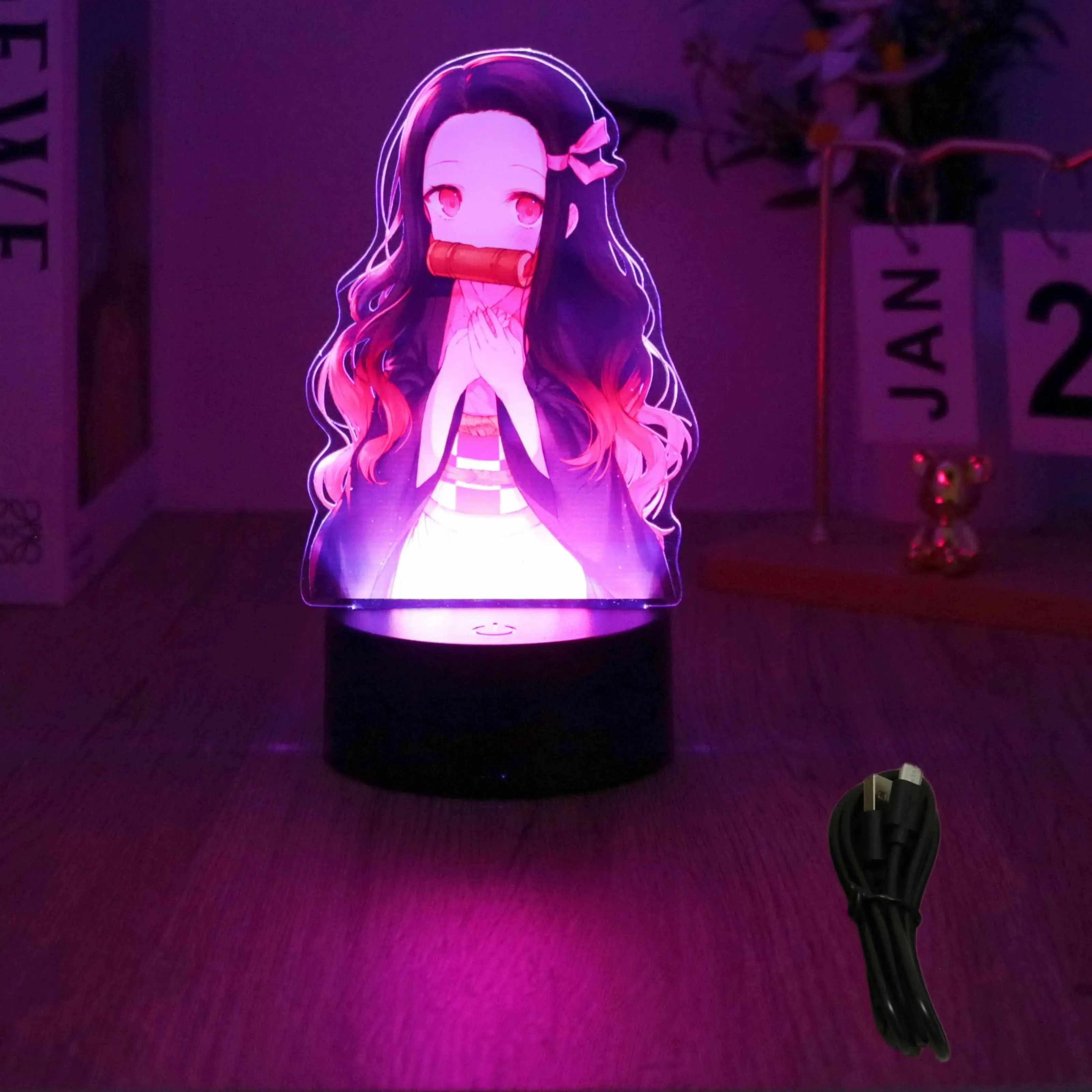 Anime Figures 3D Lamp Tanjirou Nezuko Zenitsu Led Night Light