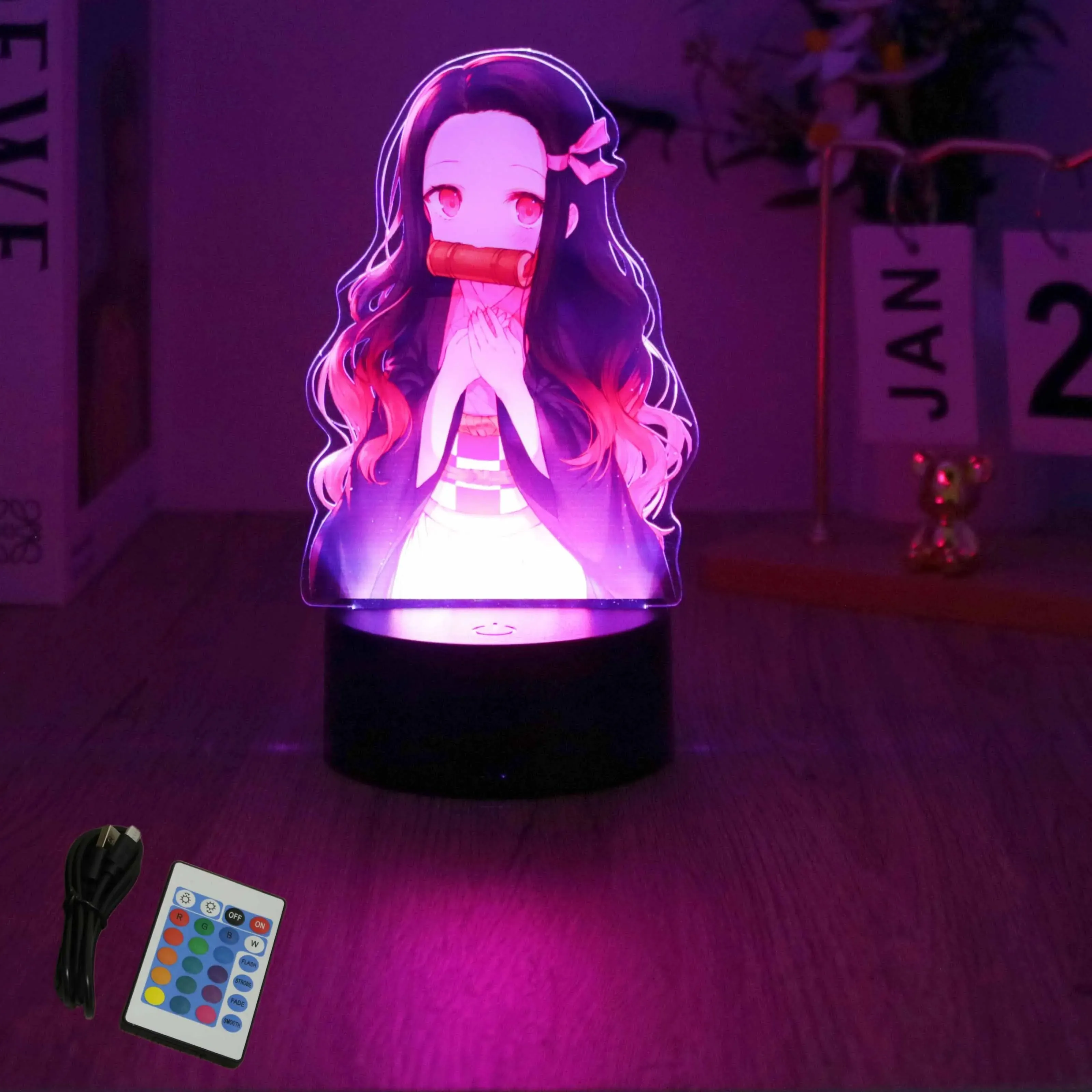 Anime Figures 3D Lamp Tanjirou Nezuko Zenitsu Led Night Light