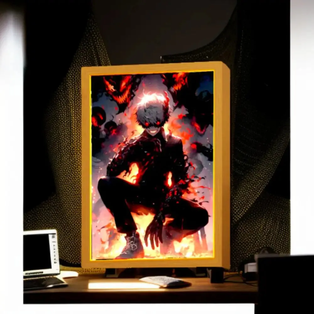 Anime Picture Light Painting Tokyo Ghoul Action Led Light Photo Frame