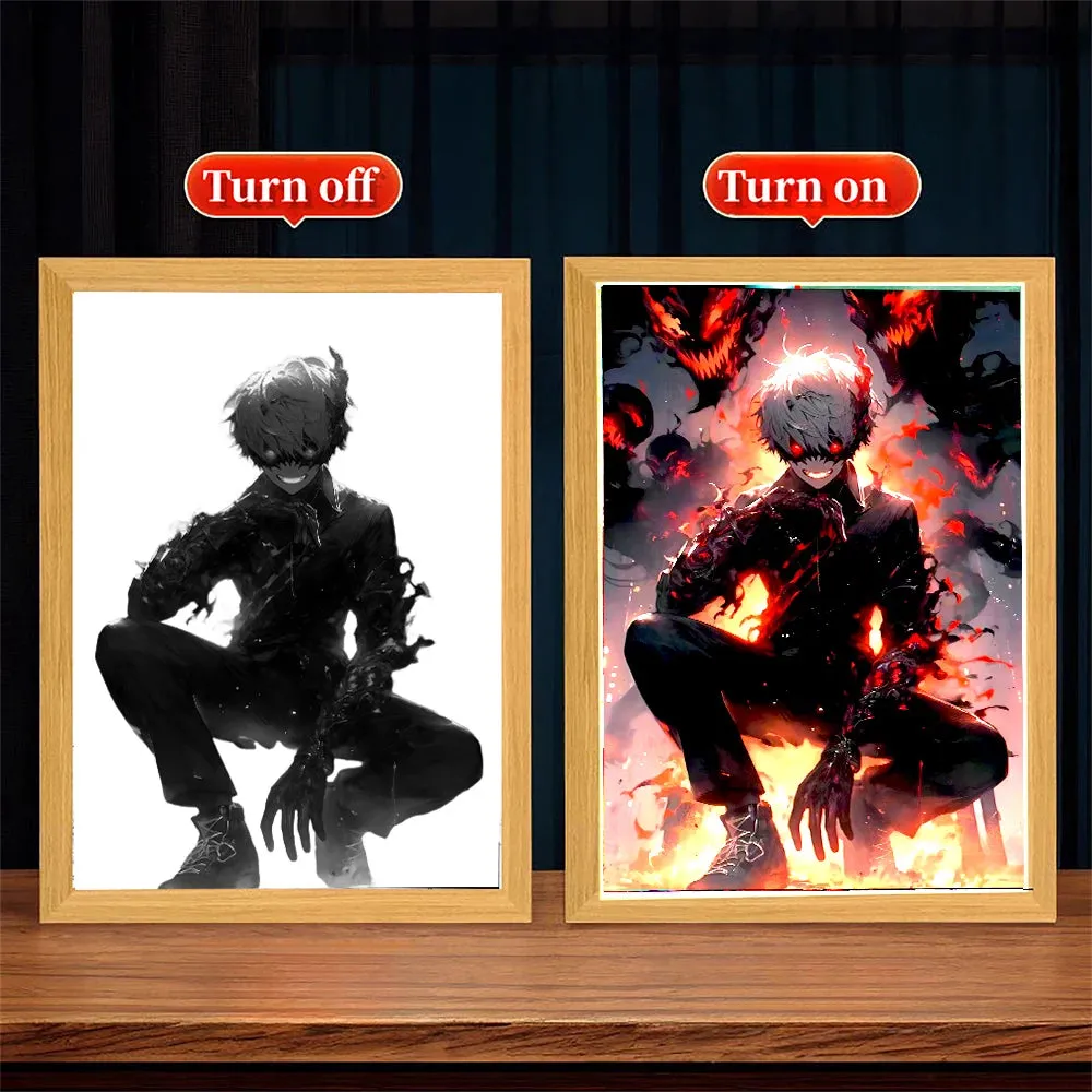 Anime Picture Light Painting Tokyo Ghoul Action Led Light Photo Frame