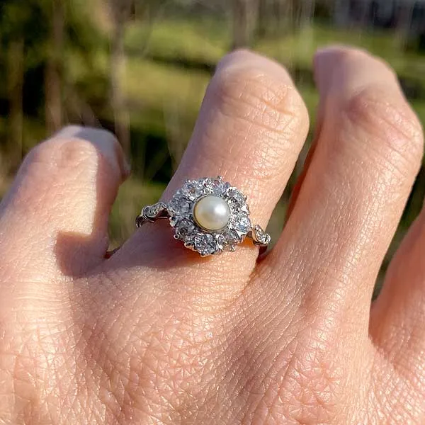 Antique Pearl & Diamond Ring