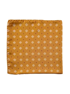 Apricot Medallion Printed Silk Pochette