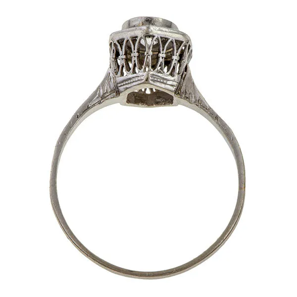 Art Deco Diamond Solitaire Ring, Old Euro 0.39ct.