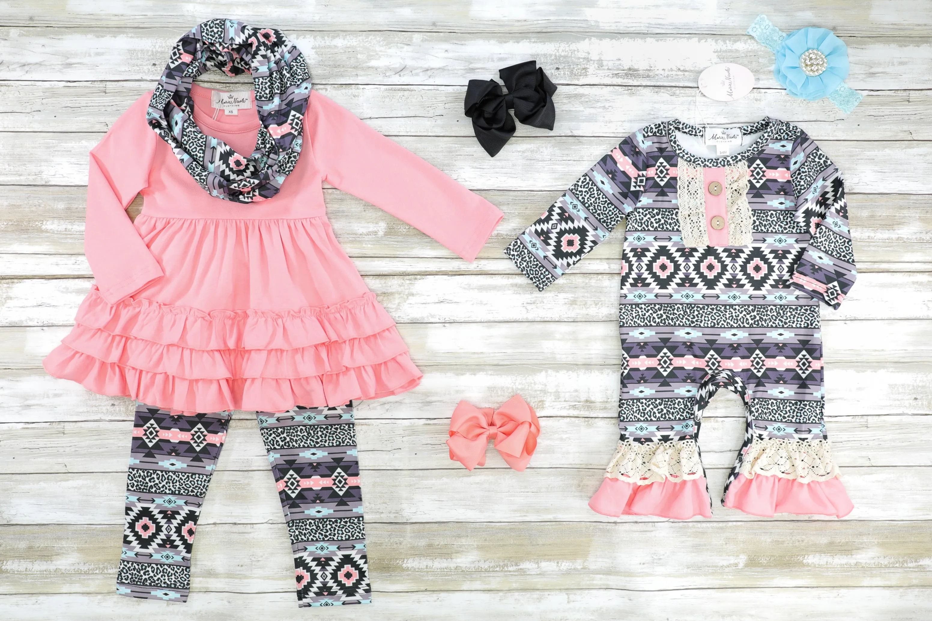 Aztec Crochet Ruffle Romper