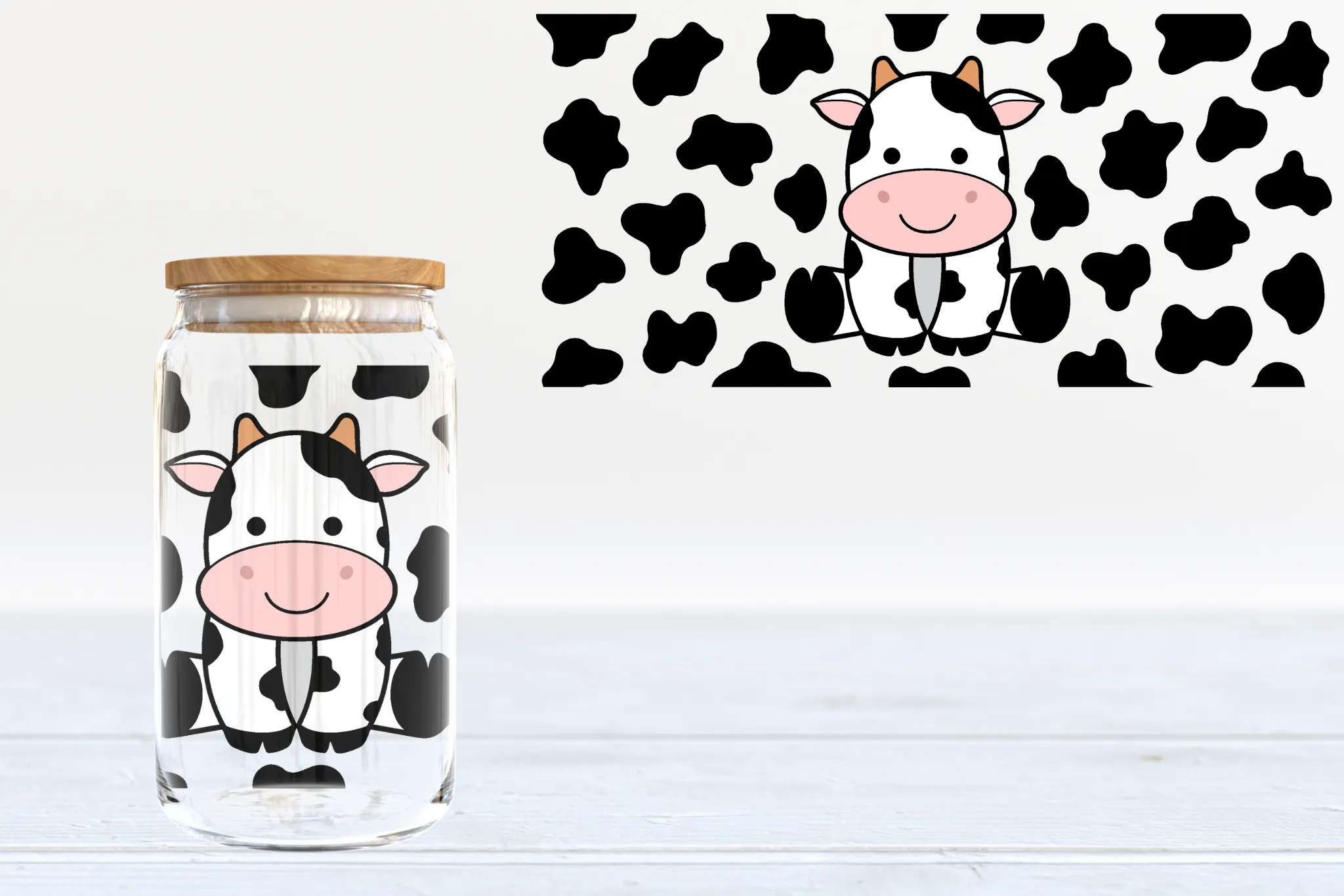 Baby Cow UV DTF 16oz Cup Wrap #128 - IN STOCK