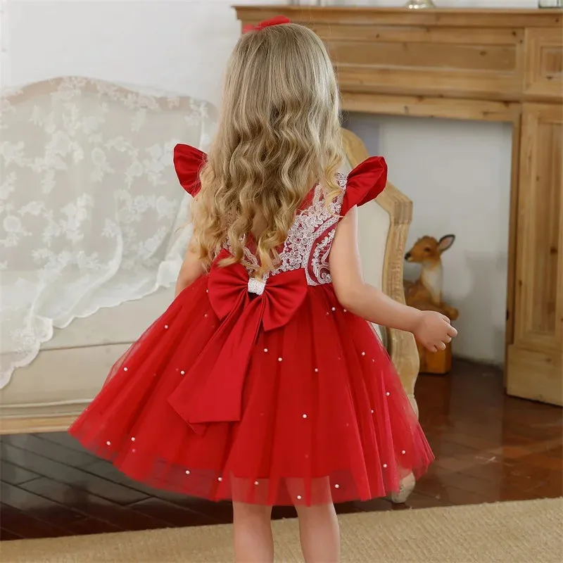 Baby Girl Lace Floral Birthday Party Dress