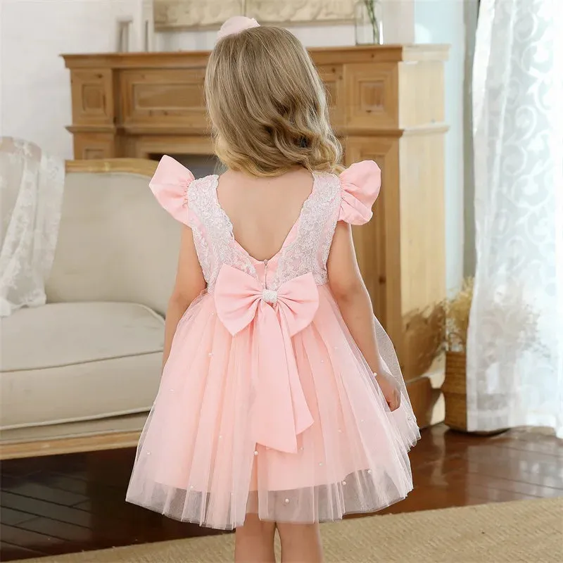 Baby Girl Lace Floral Birthday Party Dress