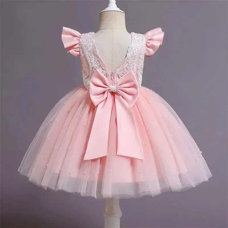 Baby Girl Lace Floral Birthday Party Dress