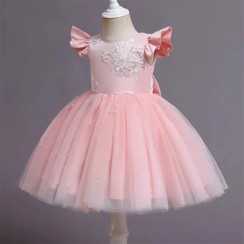 Baby Girl Lace Floral Birthday Party Dress