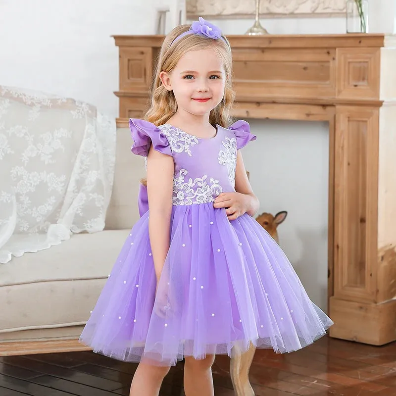 Baby Girl Lace Floral Birthday Party Dress