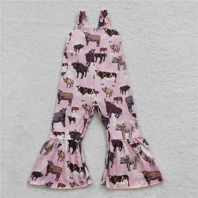 Baby Girl Western Animal Floral Navajo Overalls Jumpsuits