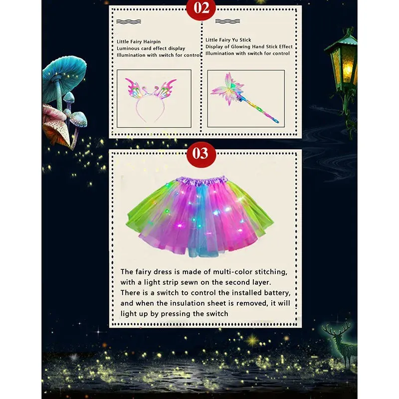 Baby Girls Luminous LED Butterfly Skirt Costume Set