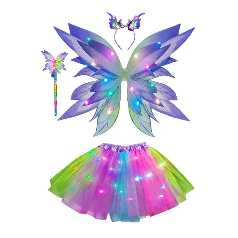 Baby Girls Luminous LED Butterfly Skirt Costume Set