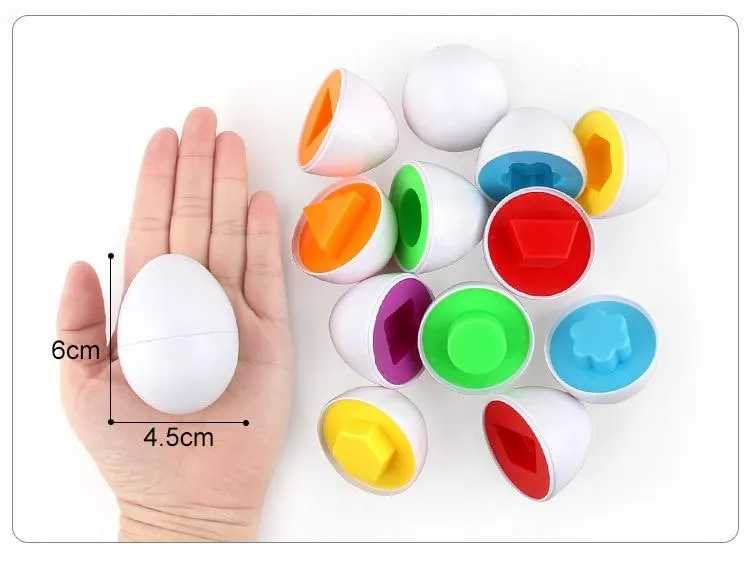 Baby Montessori Learning Education Math Toy Smart Eggs Puzzle Shape Matching Toys Plastic Screw nut Building Blocks For Children