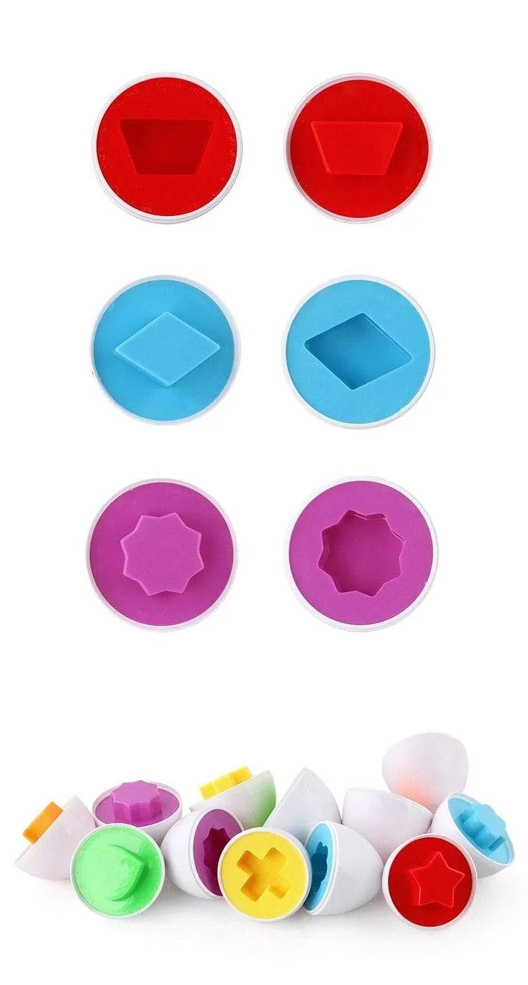 Baby Montessori Learning Education Math Toy Smart Eggs Puzzle Shape Matching Toys Plastic Screw nut Building Blocks For Children