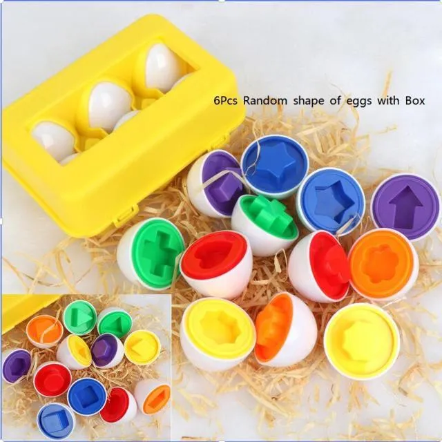 Baby Montessori Learning Education Math Toy Smart Eggs Puzzle Shape Matching Toys Plastic Screw nut Building Blocks For Children