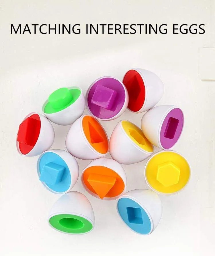 Baby Montessori Learning Education Math Toy Smart Eggs Puzzle Shape Matching Toys Plastic Screw nut Building Blocks For Children