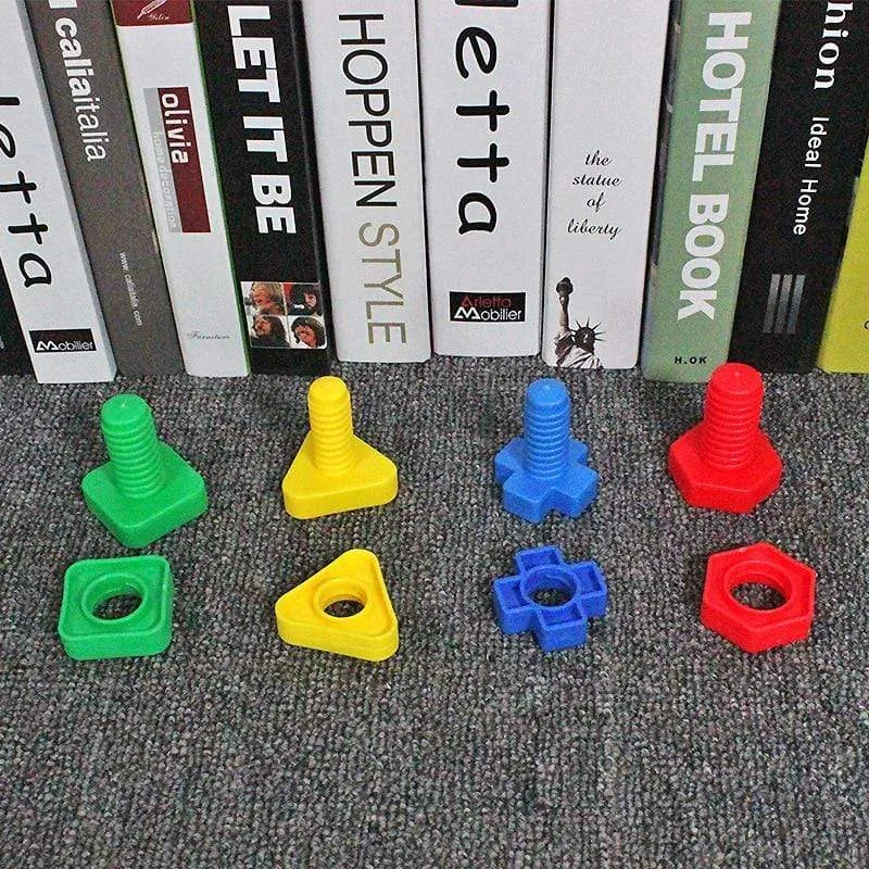 Baby Montessori Learning Education Math Toy Smart Eggs Puzzle Shape Matching Toys Plastic Screw nut Building Blocks For Children