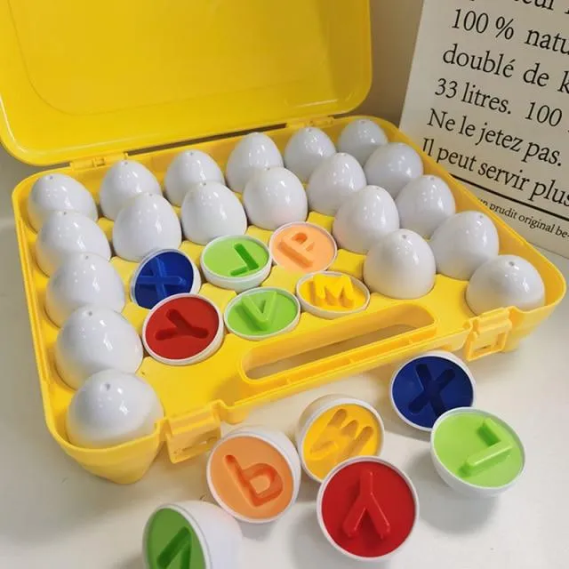 Baby Montessori Learning Education Math Toy Smart Eggs Puzzle Shape Matching Toys Plastic Screw nut Building Blocks For Children