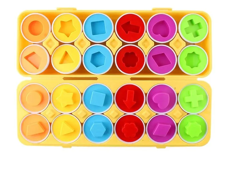 Baby Montessori Learning Education Math Toy Smart Eggs Puzzle Shape Matching Toys Plastic Screw nut Building Blocks For Children