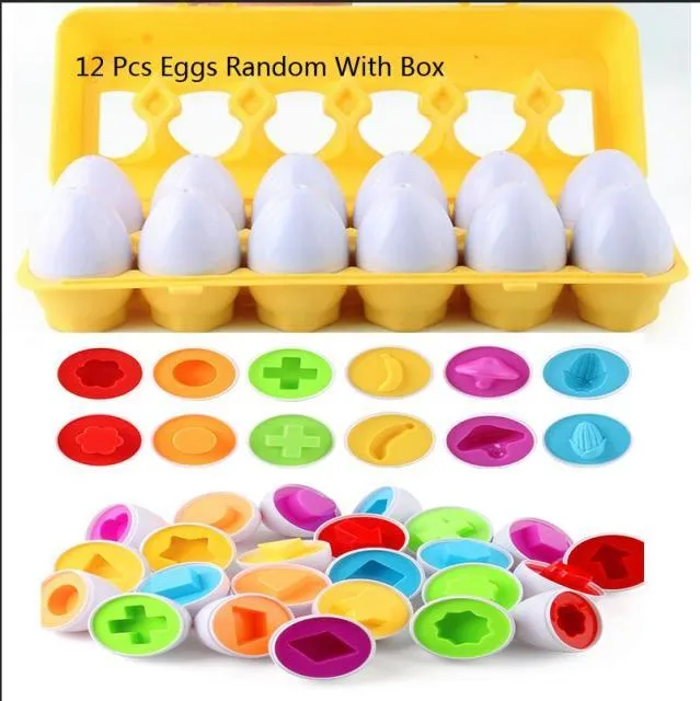 Baby Montessori Learning Education Math Toy Smart Eggs Puzzle Shape Matching Toys Plastic Screw nut Building Blocks For Children