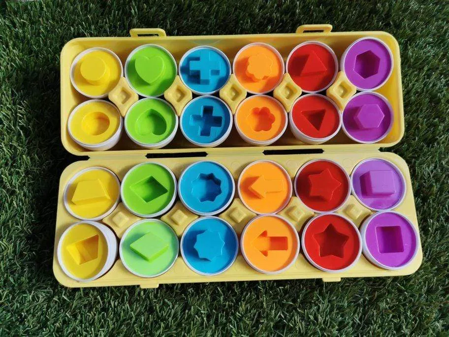 Baby Montessori Learning Education Math Toy Smart Eggs Puzzle Shape Matching Toys Plastic Screw nut Building Blocks For Children