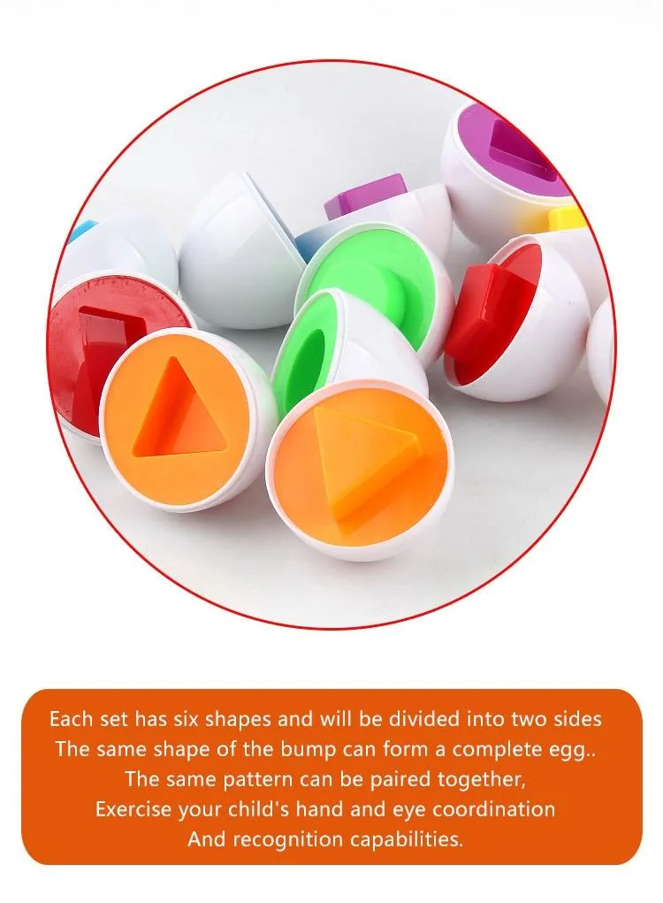 Baby Montessori Learning Education Math Toy Smart Eggs Puzzle Shape Matching Toys Plastic Screw nut Building Blocks For Children