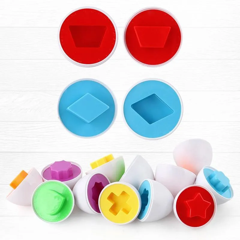 Baby Montessori Learning Education Math Toy Smart Eggs Puzzle Shape Matching Toys Plastic Screw nut Building Blocks For Children