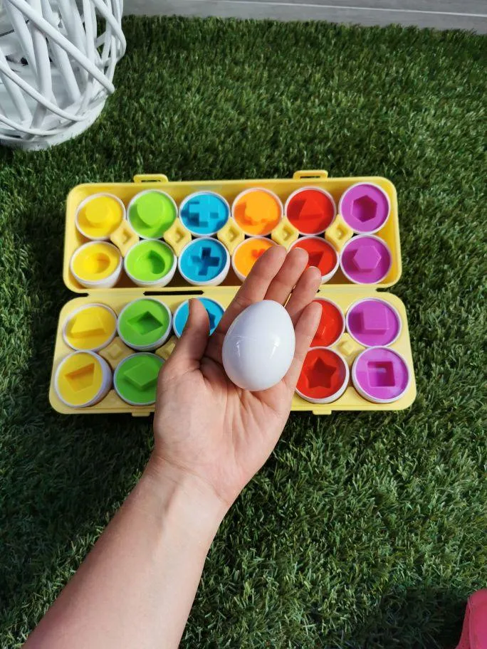 Baby Montessori Learning Education Math Toy Smart Eggs Puzzle Shape Matching Toys Plastic Screw nut Building Blocks For Children