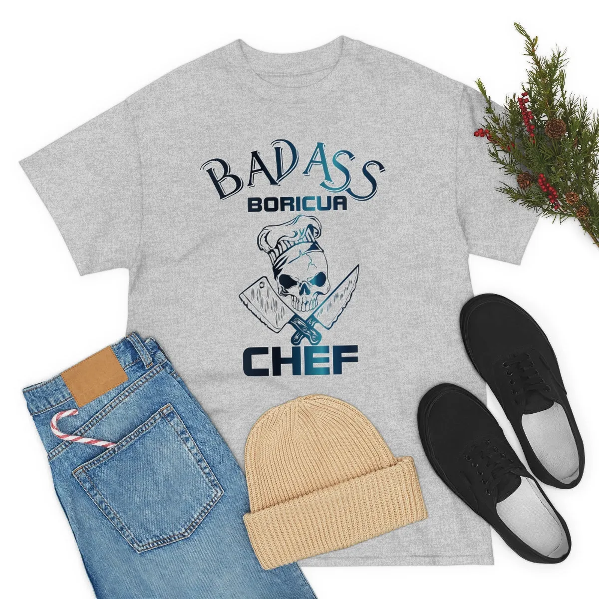 Badass Boricua Chef Unisex Heavy Cotton Tee