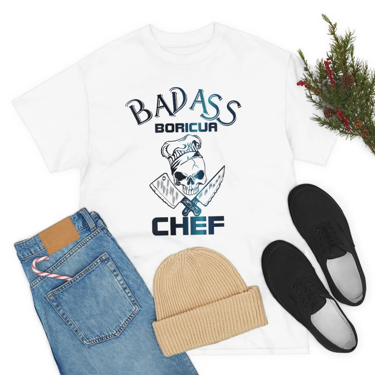 Badass Boricua Chef Unisex Heavy Cotton Tee