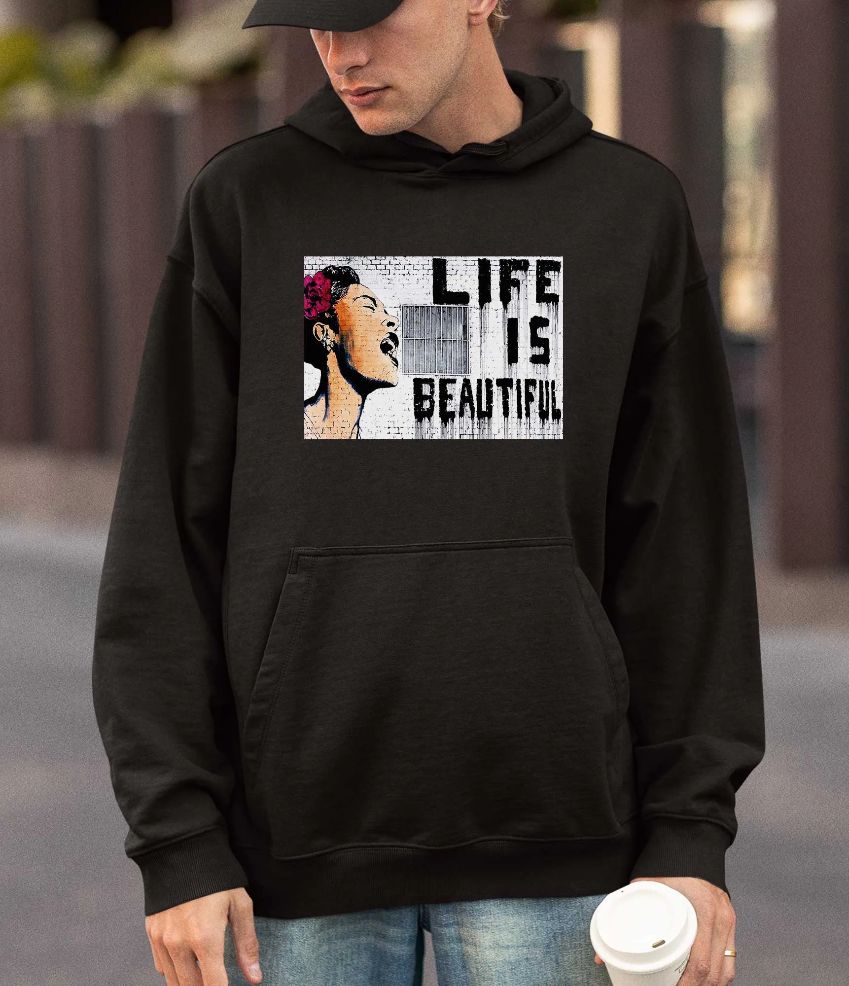 Banksy Hoodie - Life is Beautiful