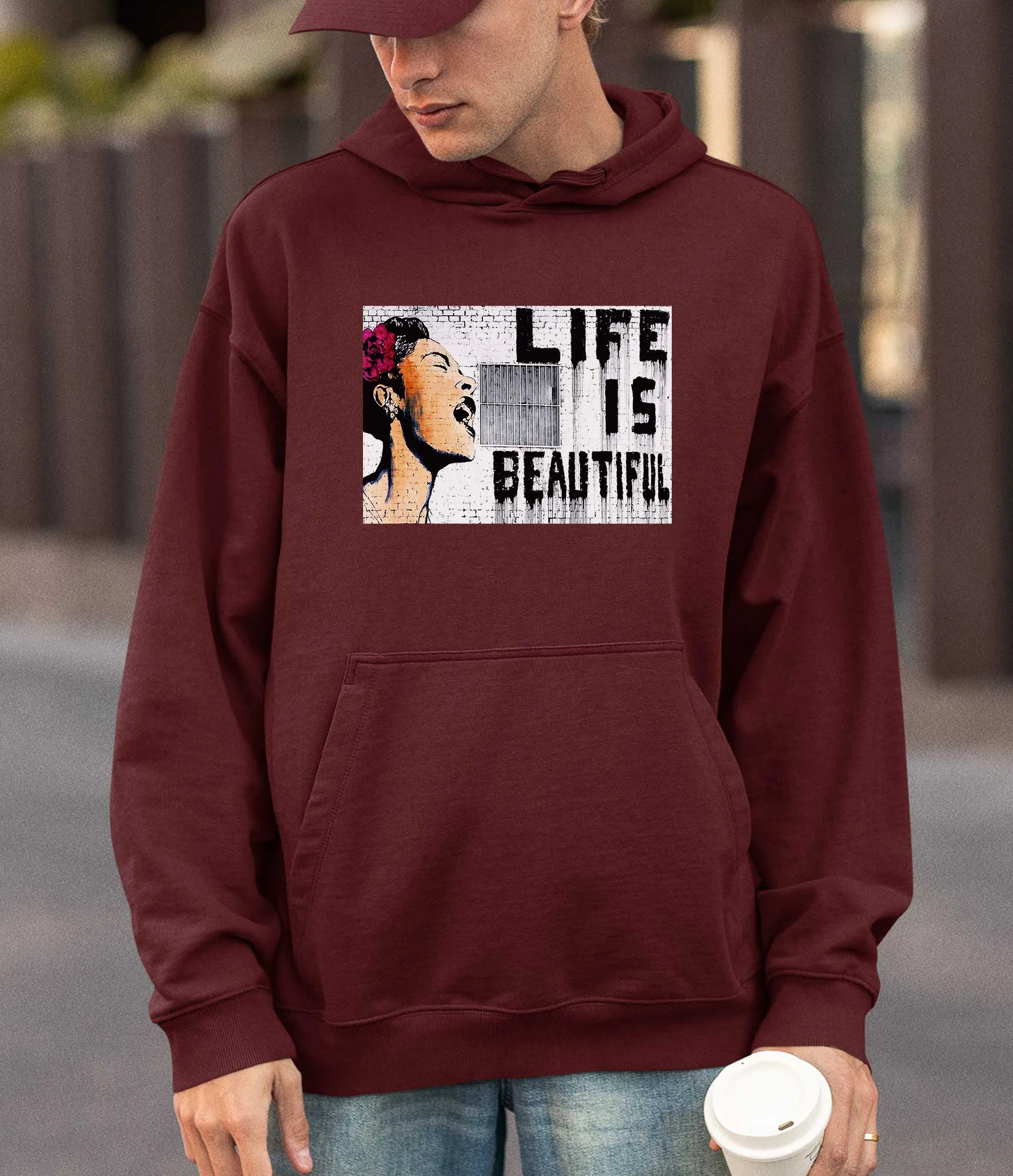 Banksy Hoodie - Life is Beautiful