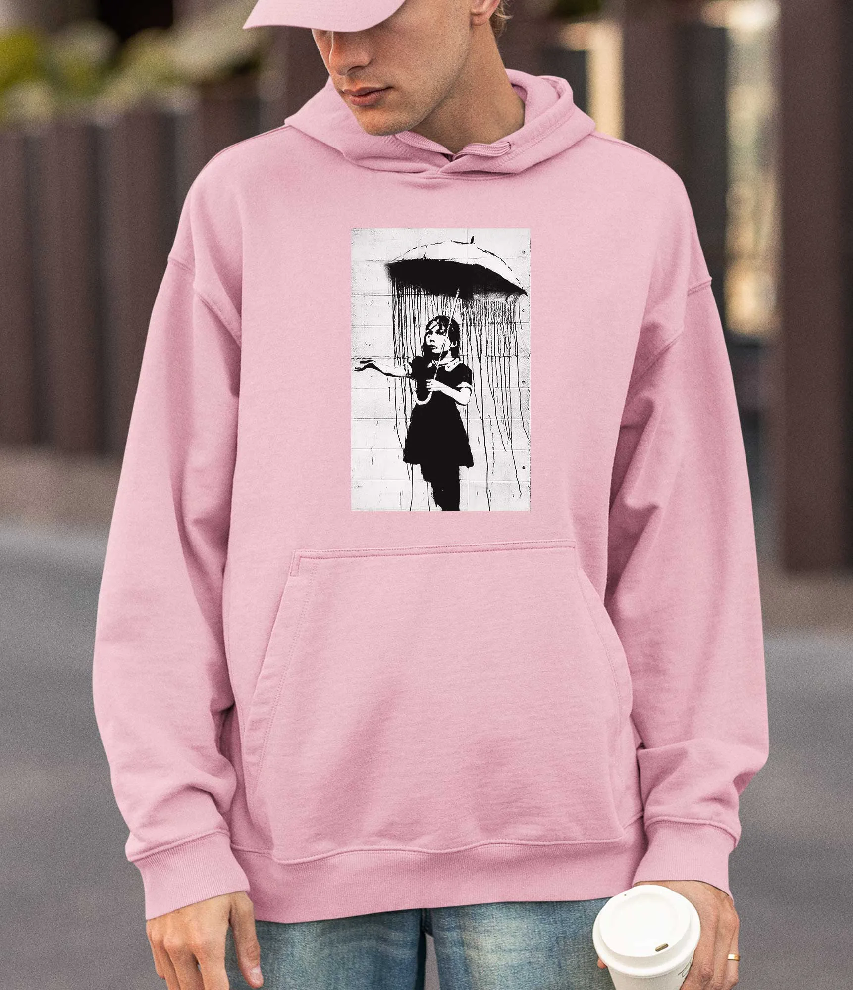 Banksy Hoodie - Umbrella Girl