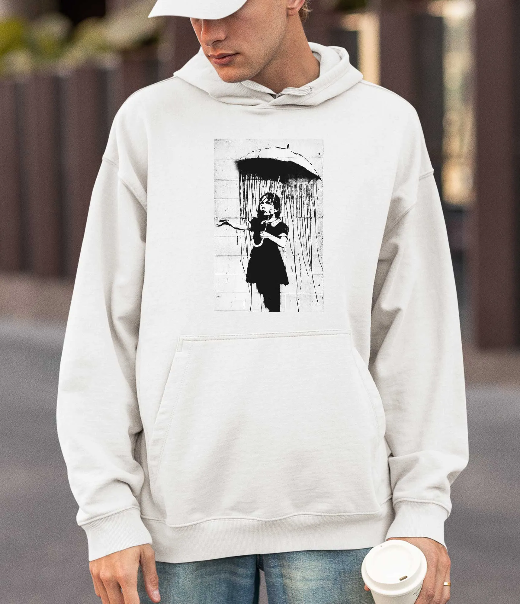 Banksy Hoodie - Umbrella Girl