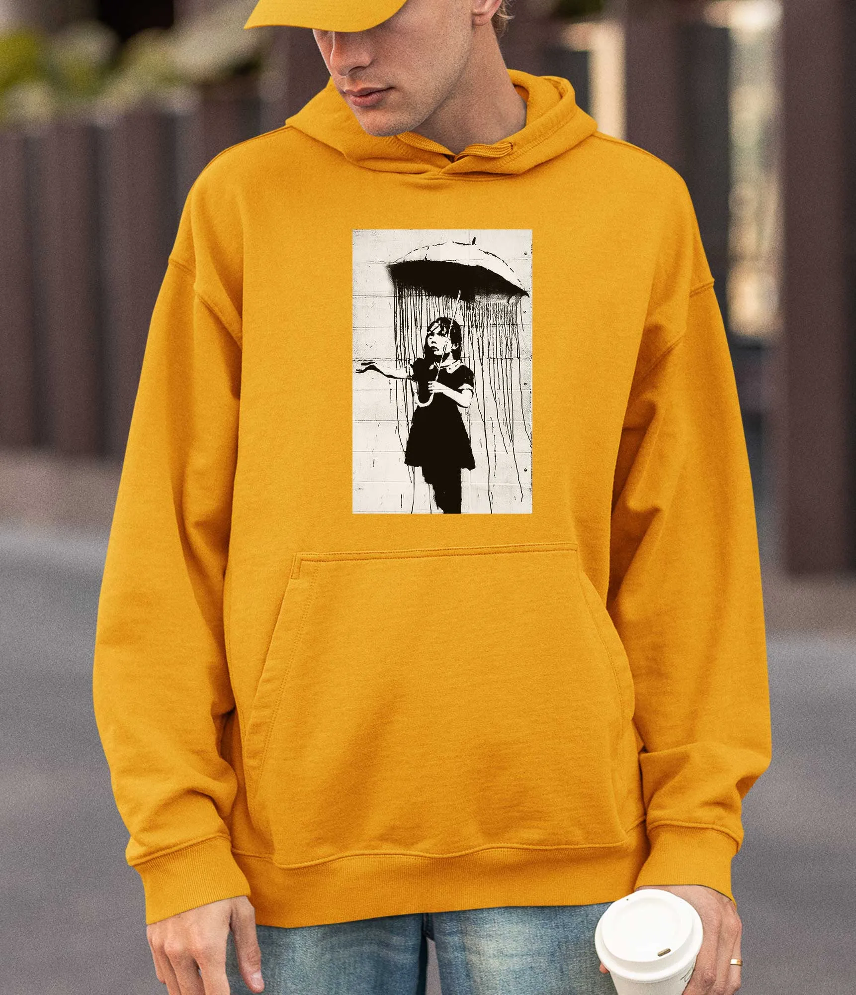 Banksy Hoodie - Umbrella Girl