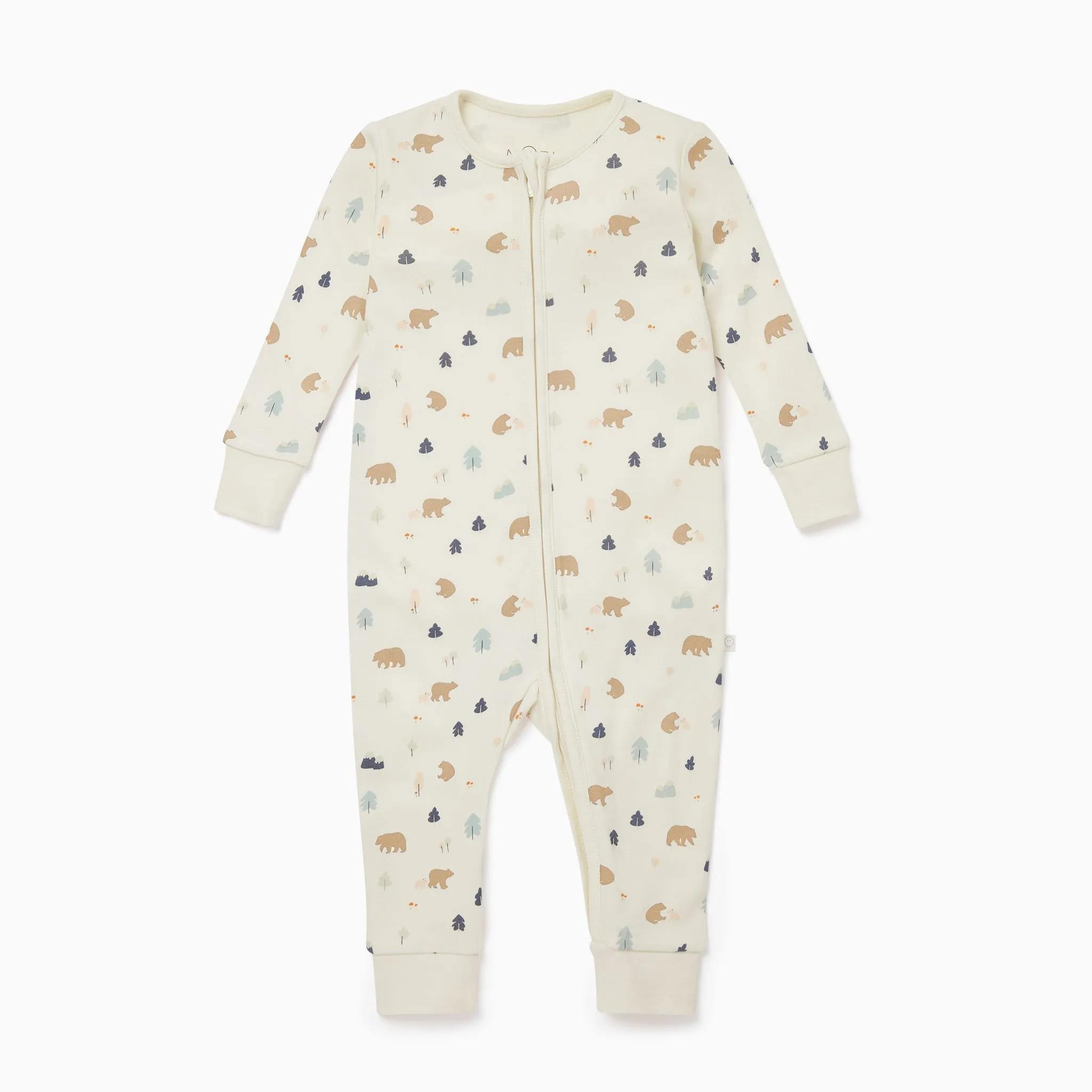 Bear Print Clever Zip Romper